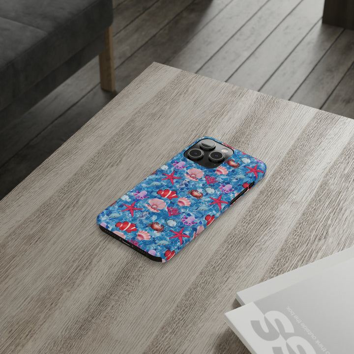 Slim Cute Phone Cases for Iphone - | iPhone 15 Case | iPhone 15 Pro Max Case, Iphone 14 Case, Iphone 14 Pro Max, Iphone 13, Blue Red Under Sea - Studio40ParkLane