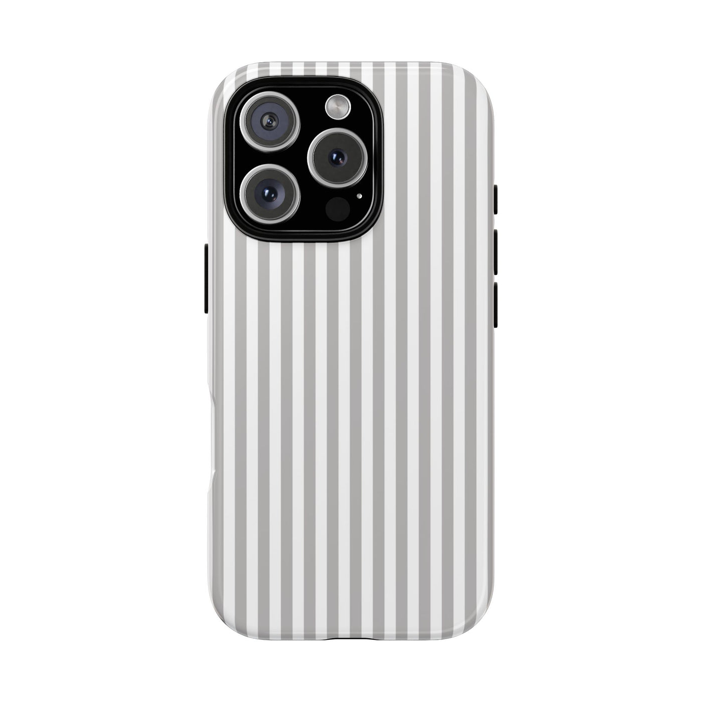 Tough Premium Ash Grey Stripes Phone Case Gift for Her - For Apple iPhone 16 Pro Max 16e iPhone 15 Pro iPhone Iphone 14 Plus 13 Pro 12 SE XR - Studio40ParkLane