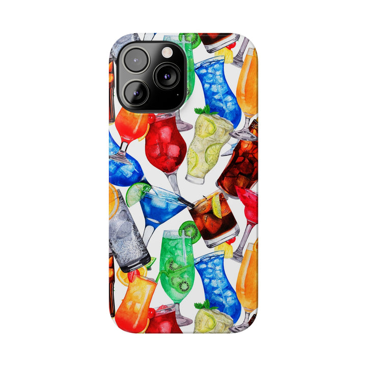 Slim Cute Phone Cases for Iphone - | iPhone 15 Case | iPhone 15 Pro Max Case, Iphone 14 Case, Iphone 14 Pro Max, Iphone 13, Summer Fruit Cocktail - Studio40ParkLane