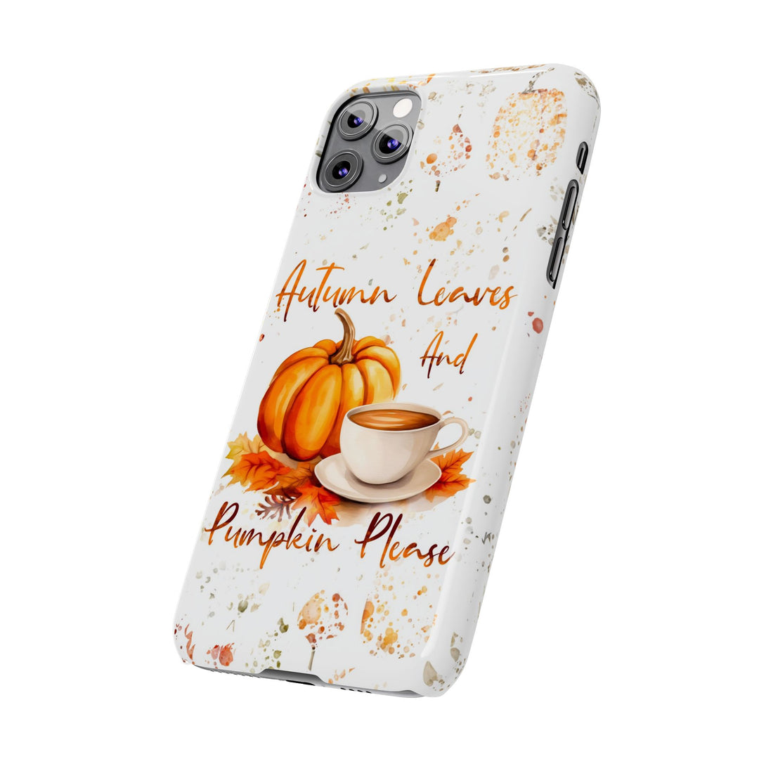 Slim Fall Leaves and Pumpkins Slim Cute Phone Cases for Iphone | iPhone 15 Case | iPhone 15 Pro Max Case, Iphone 14, Iphone 14 Pro Max, Iphone 13 - Studio40ParkLane