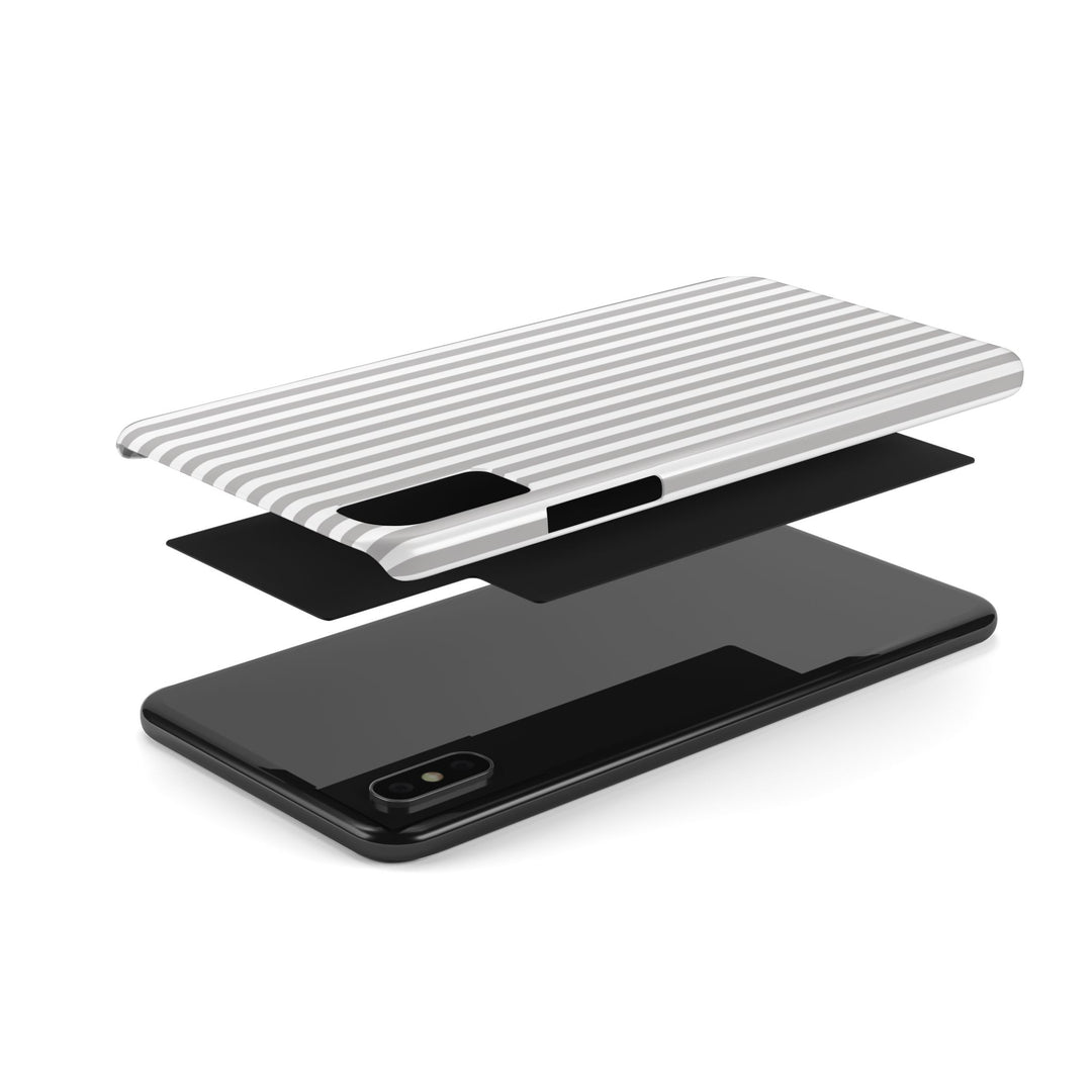 Slim Light Grey Striped Cute Phone Case for Iphone 16 - | iPhone 15 Pro Max Case | iPhone 14 Case Iphone 13 12 11 10 9 8 7 Gift for Her - Studio40ParkLane