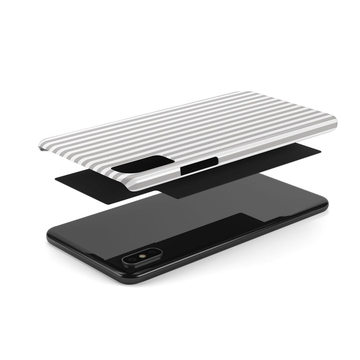 Slim Light Grey Striped Cute Phone Case for Iphone 16 - | iPhone 15 Pro Max Case | iPhone 14 Case Iphone 13 12 11 10 9 8 7 Gift for Her - Studio40ParkLane