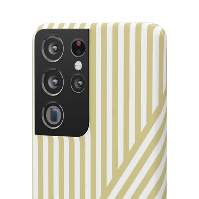 Aesthetic Yellow Beige Stripes Cute Phone Case Sleek Snap - For iPhone 17 Pro Max iPhone 16 Pro iPhone 15 Iphone 14 Plus 13 Pro 12 11 10 Gift