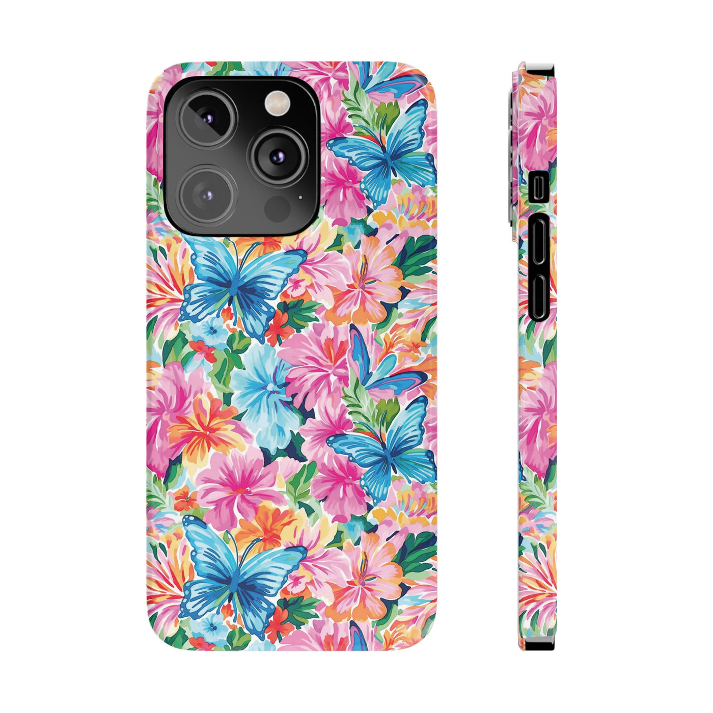 Slim Butterflies Flowers Gift for Her Cute Phone Cases for Iphone 16 Pro Max | iPhone 15 Case | iPhone 15 Pro Max Case, Iphone 14, 13, 12, 11, 10, 8, 7