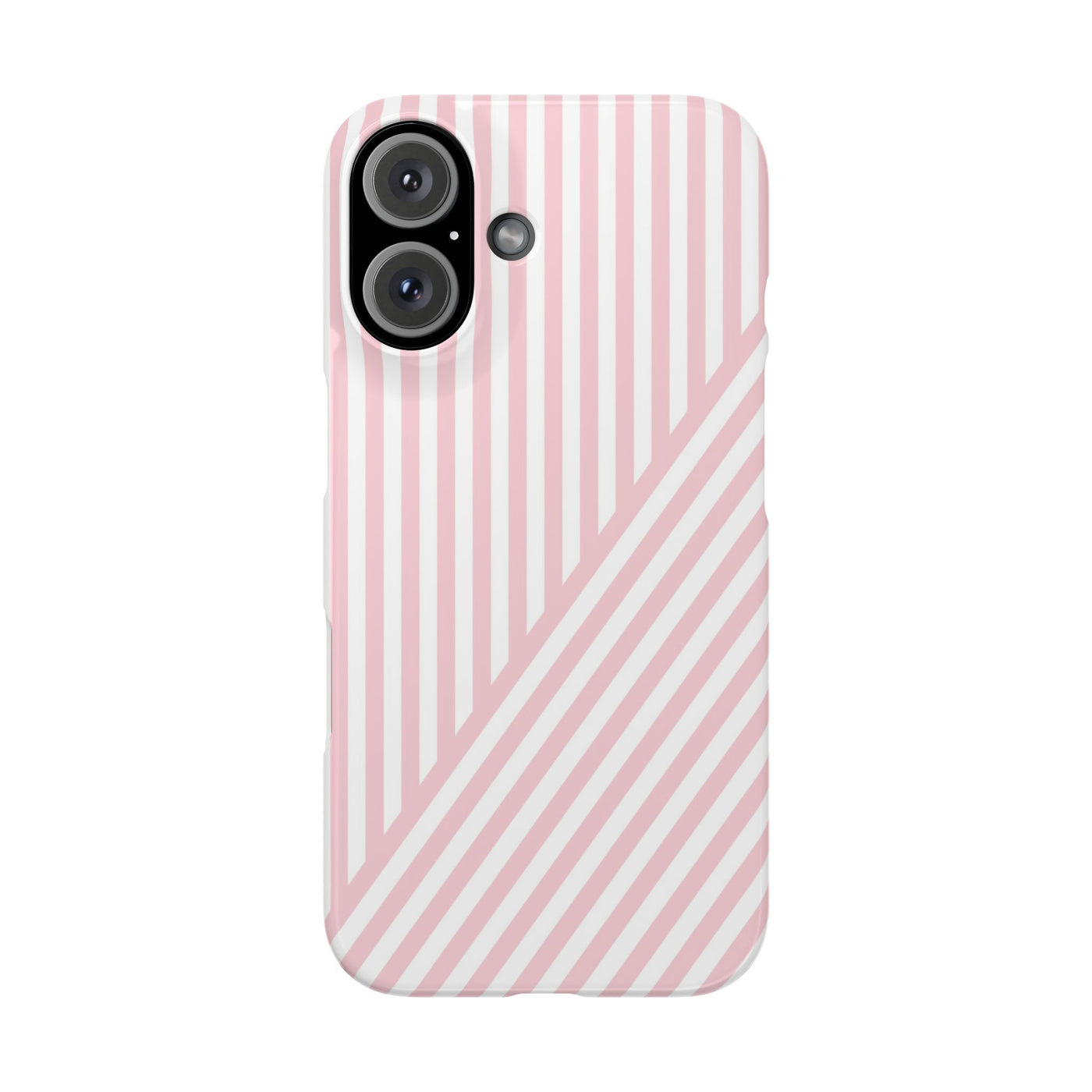 Aesthetic Sweet Pink Stripes Cute Phone Case Sleek Snap - For iPhone 17 Pro Max iPhone 16 Pro iPhone 15 Iphone 14 Plus 13 Pro 12 11 10 Gift