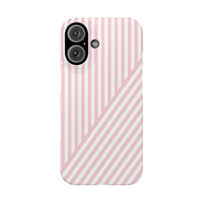 Aesthetic Sweet Pink Stripes Cute Phone Case Sleek Snap - For iPhone 17 Pro Max iPhone 16 Pro iPhone 15 Iphone 14 Plus 13 Pro 12 11 10 Gift