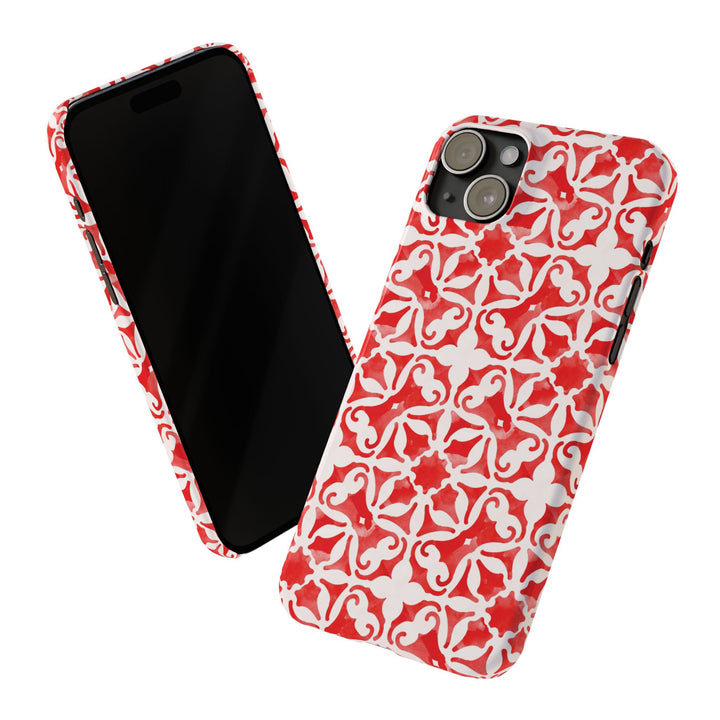 Slim Red Mosaic Gift for Her Cute Phone Cases for Iphone 16 Case | iPhone 15 Case | iPhone 15 Pro Max Case, Iphone 14, Iphone 14 Pro Max, Iphone 13, 12, 11, 10, 8,7 - Studio40ParkLane