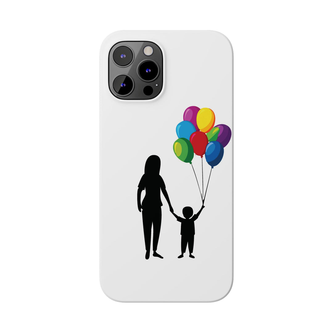Slim Mother Child Balloons Gift for Her Cute Phone Cases for Iphone 16 Pro Max | iPhone 15 Case | iPhone 15 Pro Max Case, Iphone 14, 13, 12, 11, 10, 8, 7 - Studio40ParkLane