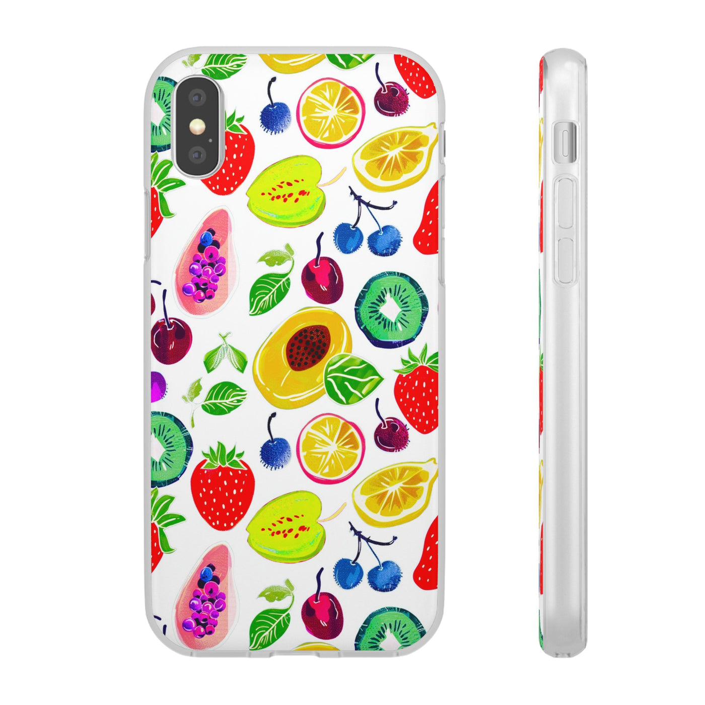 Cute Flexi Phone Cases, Summer Fruit Mix, Compatible with Samsung Galaxy S23, Samsung S22, Samsung S21, Samsung S20, Galaxy S20 Ultra