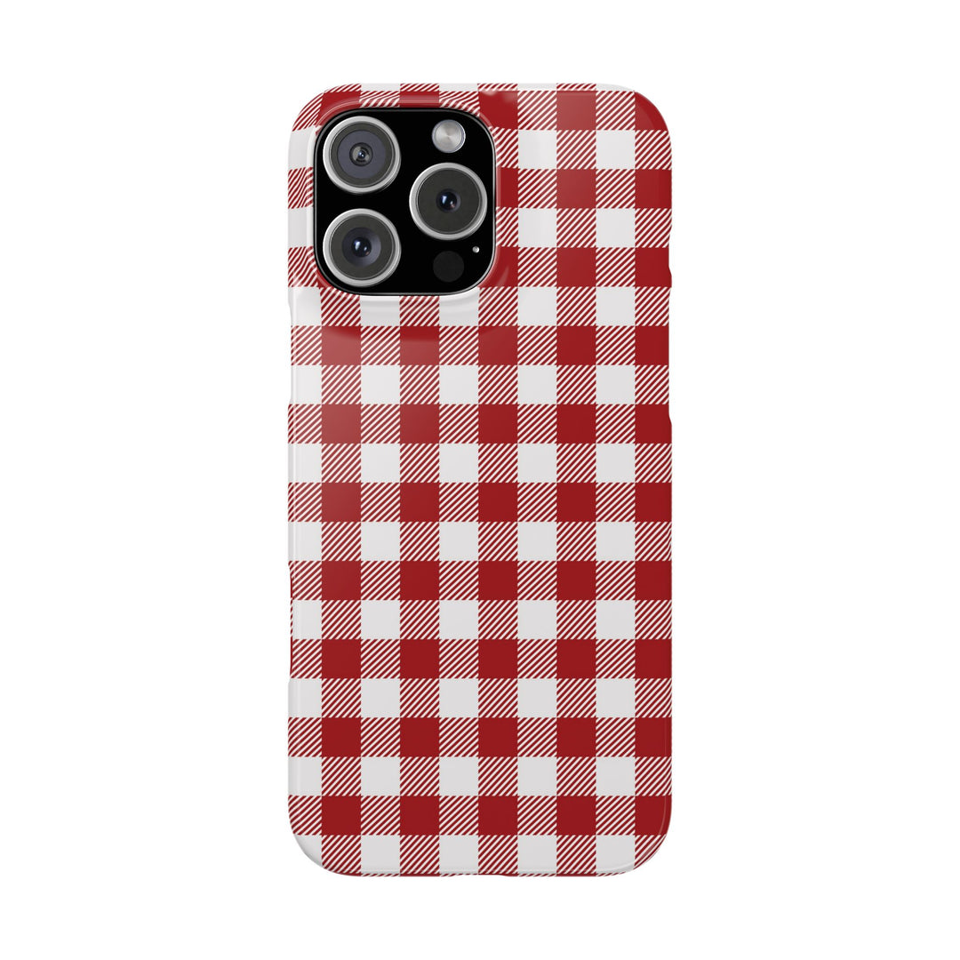 Slim Red Gingham Gift for Her Cute Phone Cases for Iphone 16 Pro Max | iPhone 15 Case | iPhone 15 Pro Max Case, Iphone 14, 13, 12, 11, 10, 8, 7 - Studio40ParkLane