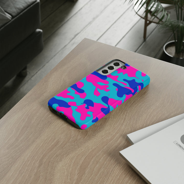 Cute Samsung Phone Case | Aesthetic Samsung Phone Case | Galaxy S23, S22, S21, S20 | Blue Pink Camouflage, Protective Phone Case - Studio40ParkLane