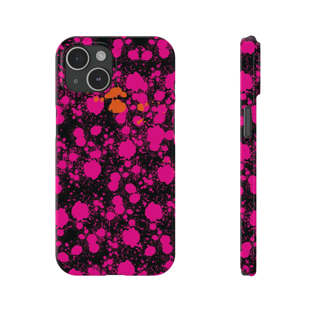Slim Cute Phone Cases for Iphone - | iPhone 15 Case | iPhone 15 Pro Max Case, Iphone 14 Case, Iphone 14 Pro Max, Iphone 13, Pink Orange Paint Splash - Studio40ParkLane