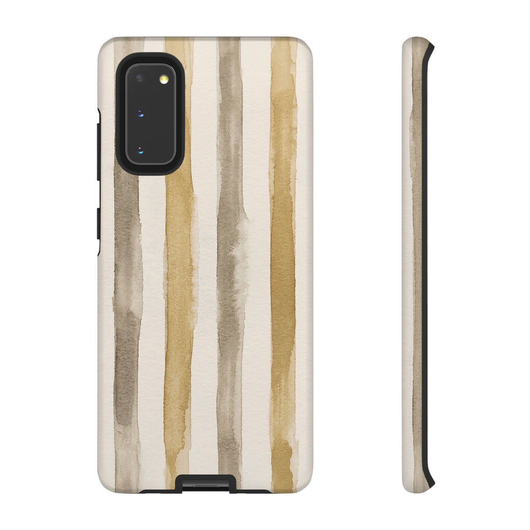 Tough Cute Brown Beige Stripes Phone Case, for IPhone 17 Pro Max | Iphone 17 Air, Iphone 16, IPhone 15, 14 13 12, Samsung Galaxy S26, S25, S24, S23 - Studio40ParkLane