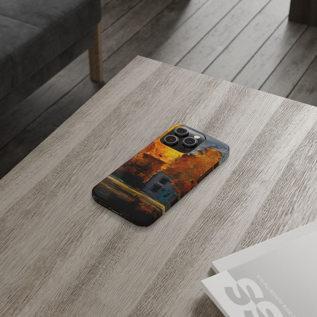 Slim Cute Phone Cases for Iphone - | iPhone 15 Case | iPhone 15 Pro Max Case, Iphone 14 Case, Iphone 14 Pro Max, Iphone 13, Fall Leaves Oil Paint Effect - Studio40ParkLane