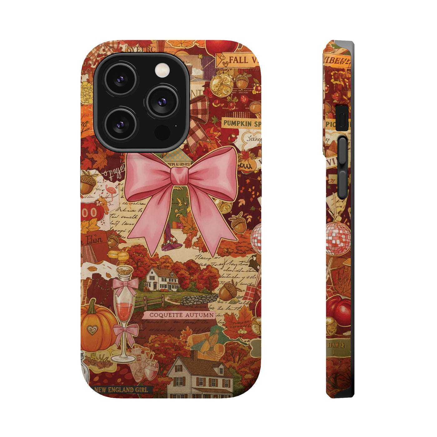 New England Fall Coquette Collage Tough Magsafe Cute Phone Cases for Iphone | iPhone 15 Pro Max Case, Iphone 14, Iphone 14 13 12 11 10 9 8 7 - Studio40ParkLane