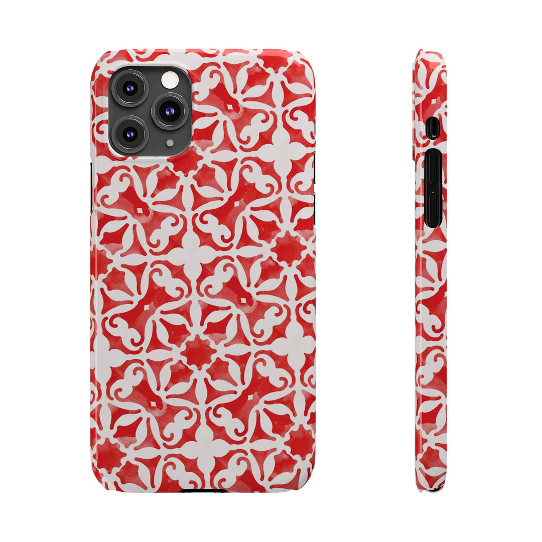 Slim Red Mosaic Gift for Her Cute Phone Cases for Iphone 16 Case | iPhone 15 Case | iPhone 15 Pro Max Case, Iphone 14, Iphone 14 Pro Max, Iphone 13, 12, 11, 10, 8,7 - Studio40ParkLane