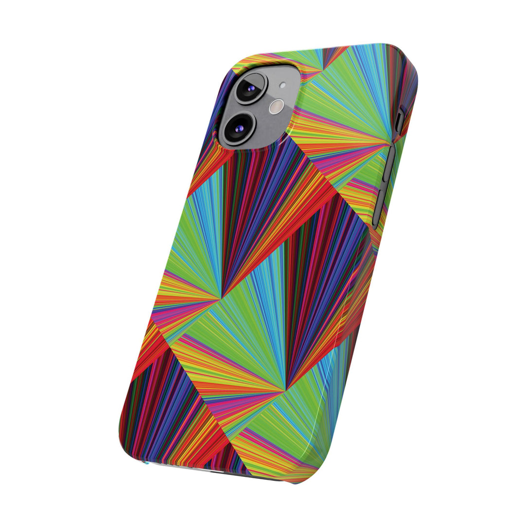 Slim Triangle Kaleidoscope Colors Gift for Her Cute Phone Cases for Iphone 16 Case | iPhone 15 Case | iPhone 15 Pro Max Case, Iphone 14, Iphone 14 Pro Max, Iphone 13, 12, 11, 10, 8,7 - Studio40ParkLane