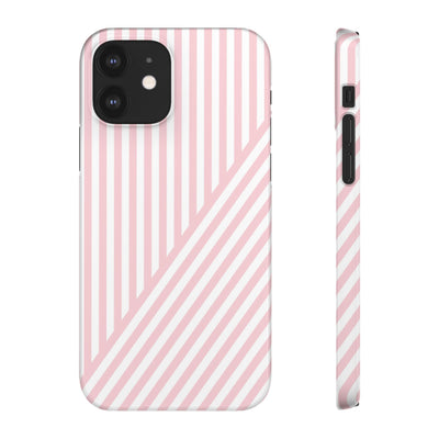 Aesthetic Sweet Pink Stripes Cute Phone Case Sleek Snap - For iPhone 17 Pro Max iPhone 16 Pro iPhone 15 Iphone 14 Plus 13 Pro 12 11 10 Gift