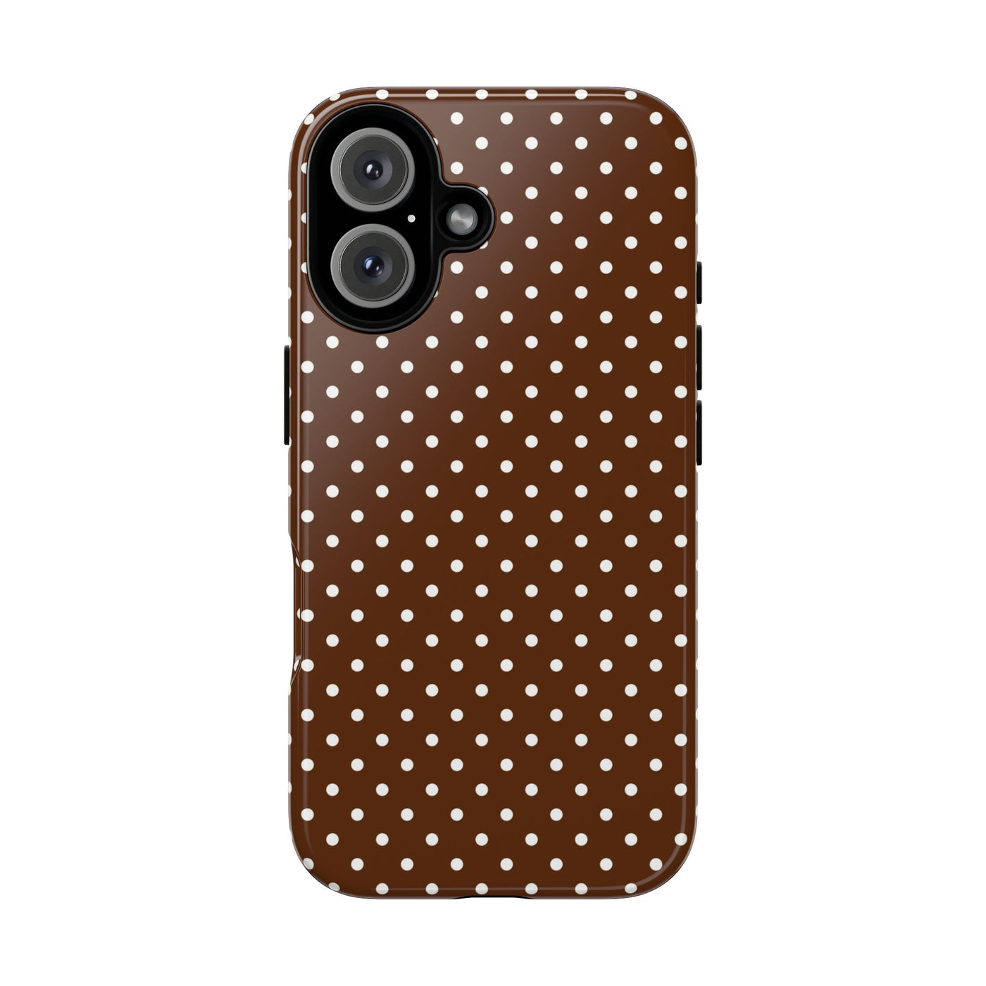 Aesthetic Tough Mocha Brown Polka Dots Premium Phone Case - For iPhone 17 Pro Max iPhone 16 Pro iPhone 15 Iphone 14 Plus 13 Pro 12 11 10 - Studio40ParkLane
