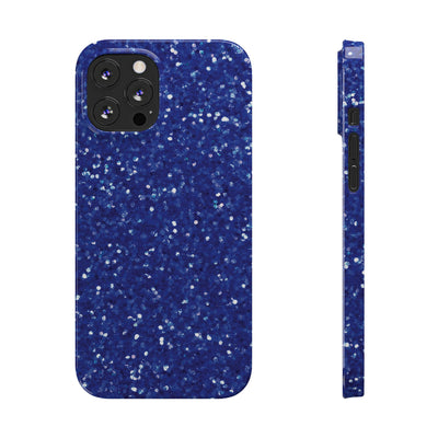 Slim Blue Muted Faux Play on Glitter Effect Cute Phone Cases for Iphone 16 Pro Max | iPhone 15 Case | iPhone 15 Pro Max Case, Iphone 14, Iphone 14 Pro Max, Iphone 13 12 11 8 7