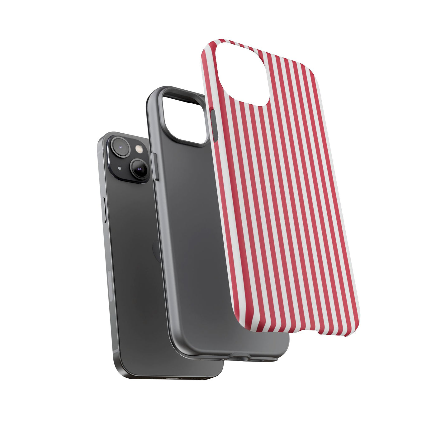 Tough Premium Winterberry Stripes Phone Case Gift for Her - For Apple iPhone 16 Pro Max 16e iPhone 15 Pro iPhone Iphone 14 Plus 13 Pro 12 SE XR - Studio40ParkLane