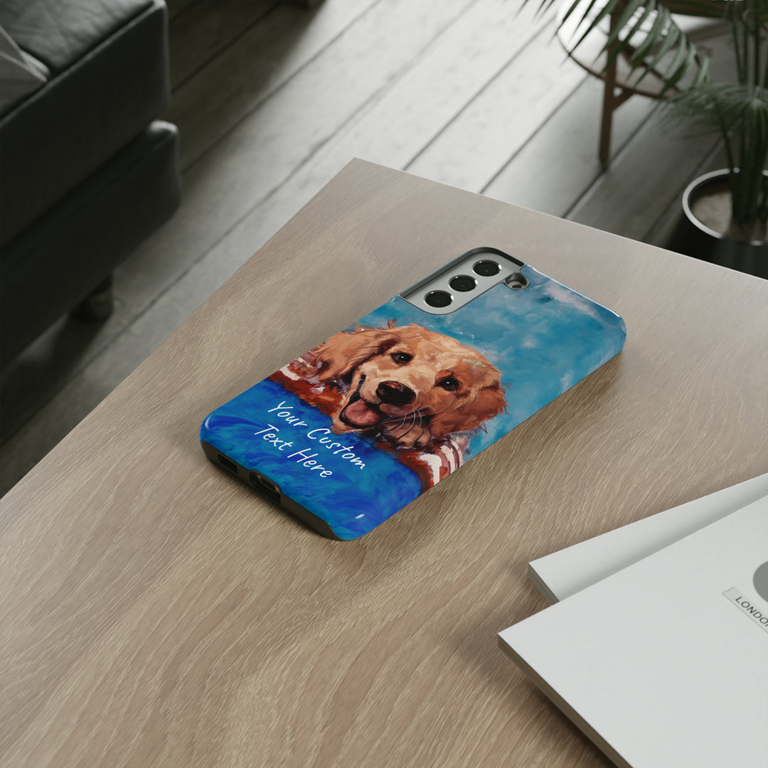Personalize this Cute Samsung Phone Case | Golden Retriever Dog Samsung Phone Case | Galaxy S23, S22, S21, S20 | Personalized Samsung Cases - Studio40ParkLane