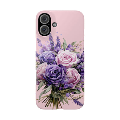 Slim Lavender Bouquet Flowers Cute Phone Cases for Iphone 16 Pro Max | iPhone 15 Case | iPhone 15 Pro Max Case, Iphone 14, Iphone 14 Pro Max, Iphone 13 12 11 8 7