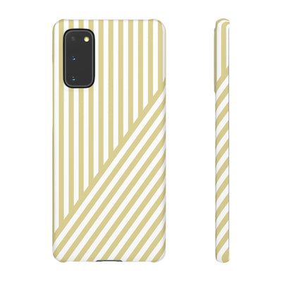 Aesthetic Yellow Beige Stripes Cute Phone Case Sleek Snap - For iPhone 17 Pro Max iPhone 16 Pro iPhone 15 Iphone 14 Plus 13 Pro 12 11 10 Gift