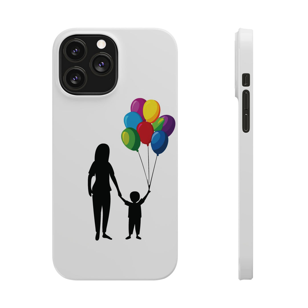 Slim Mother Child Balloons Gift for Her Cute Phone Cases for Iphone 16 Pro Max | iPhone 15 Case | iPhone 15 Pro Max Case, Iphone 14, 13, 12, 11, 10, 8, 7 - Studio40ParkLane