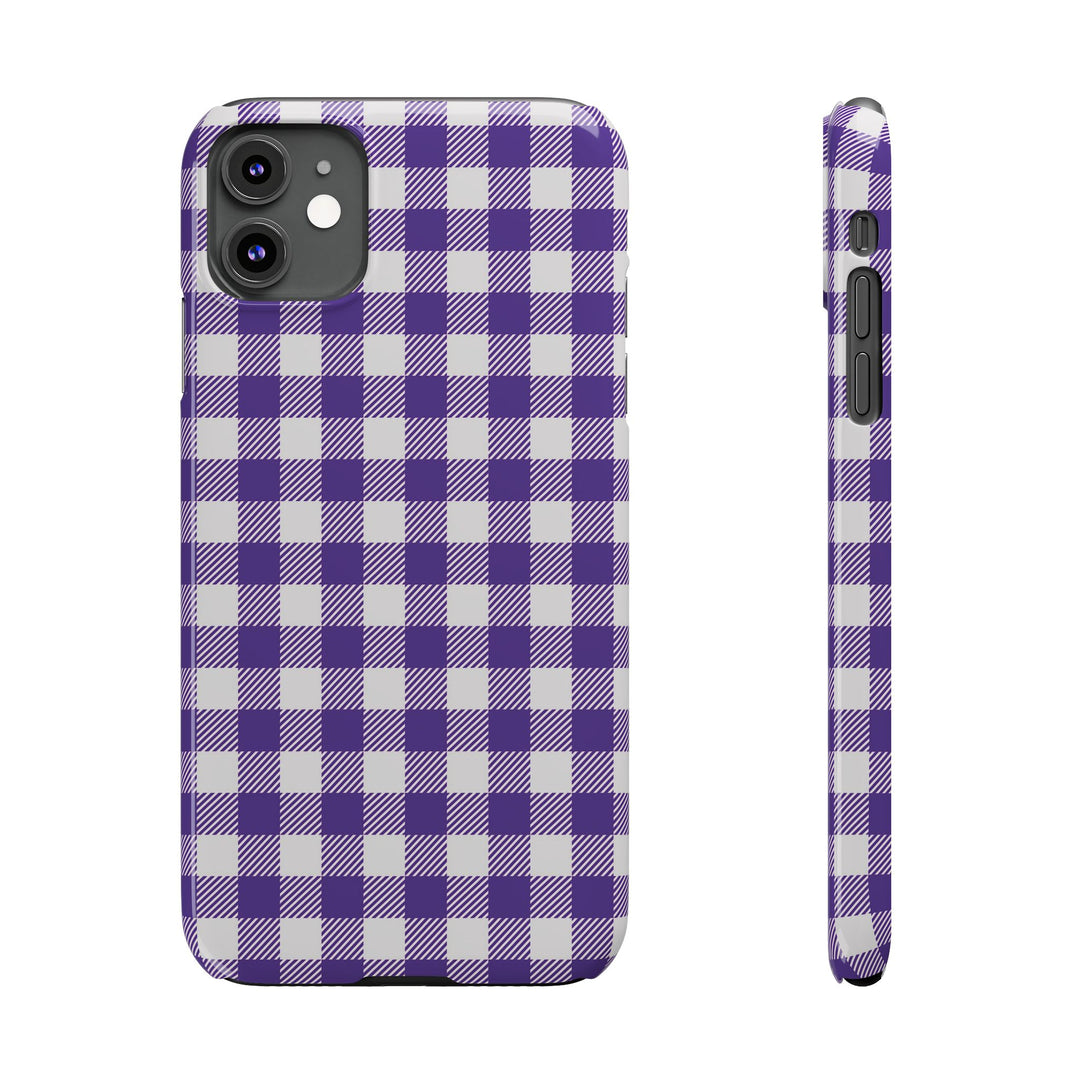 Slim Purple Gingham Gift for Her Cute Phone Cases for Iphone 16 Pro Max | iPhone 15 Case | iPhone 15 Pro Max Case, Iphone 14, 13, 12, 11, 10, 8, 7 - Studio40ParkLane