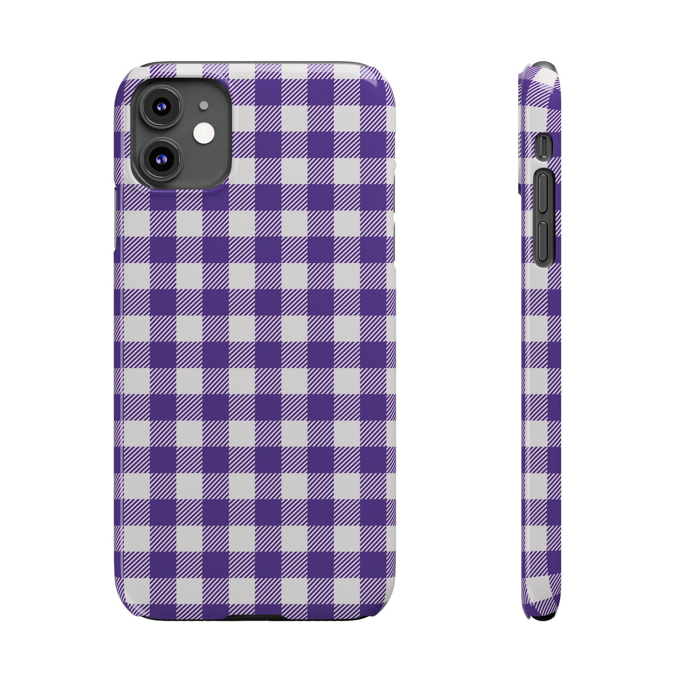 Slim Purple Gingham Gift for Her Cute Phone Cases for Iphone 16 Pro Max | iPhone 15 Case | iPhone 15 Pro Max Case, Iphone 14, 13, 12, 11, 10, 8, 7