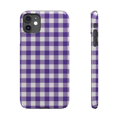 Slim Purple Gingham Gift for Her Cute Phone Cases for Iphone 16 Pro Max | iPhone 15 Case | iPhone 15 Pro Max Case, Iphone 14, 13, 12, 11, 10, 8, 7