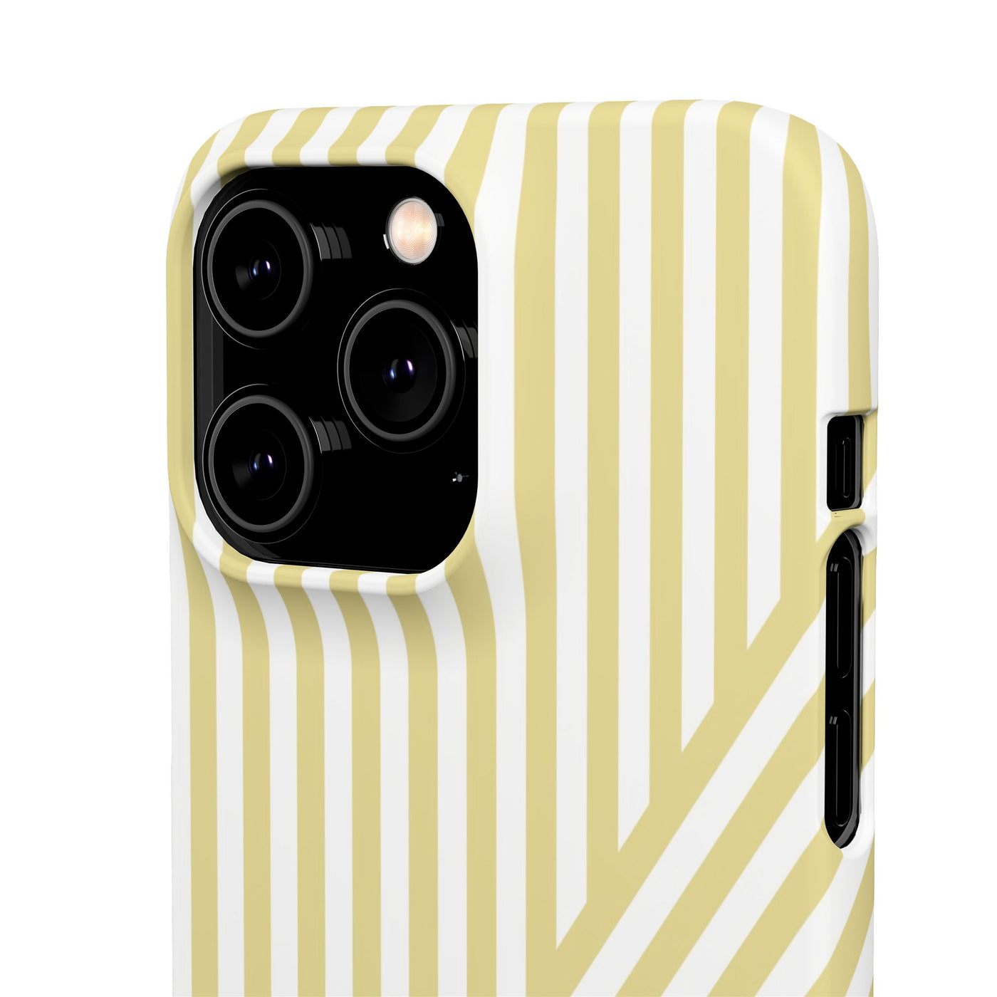 Aesthetic Yellow Beige Stripes Cute Phone Case Sleek Snap - For iPhone 17 Pro Max iPhone 16 Pro iPhone 15 Iphone 14 Plus 13 Pro 12 11 10 Gift