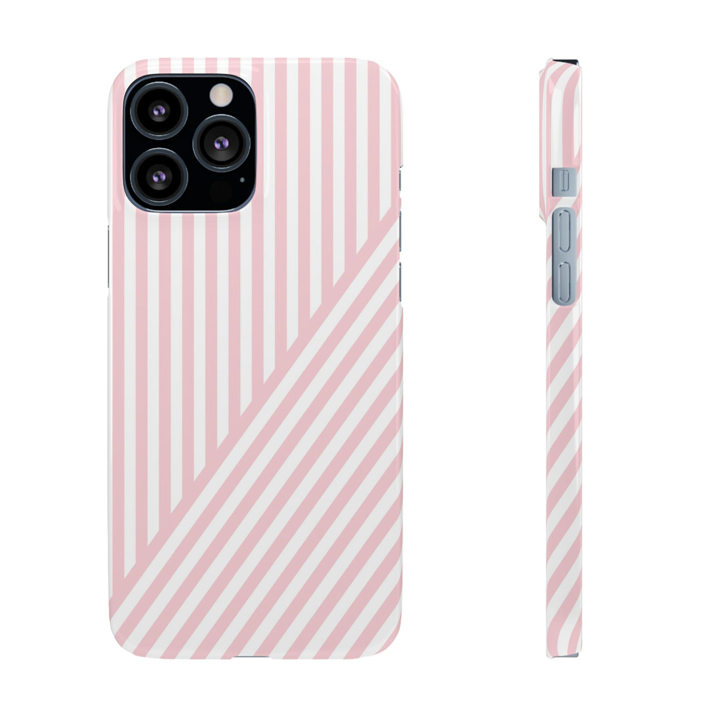 Aesthetic Sweet Pink Stripes Cute Phone Case Sleek Snap - For iPhone 17 Pro Max iPhone 16 Pro iPhone 15 Iphone 14 Plus 13 Pro 12 11 10 Gift