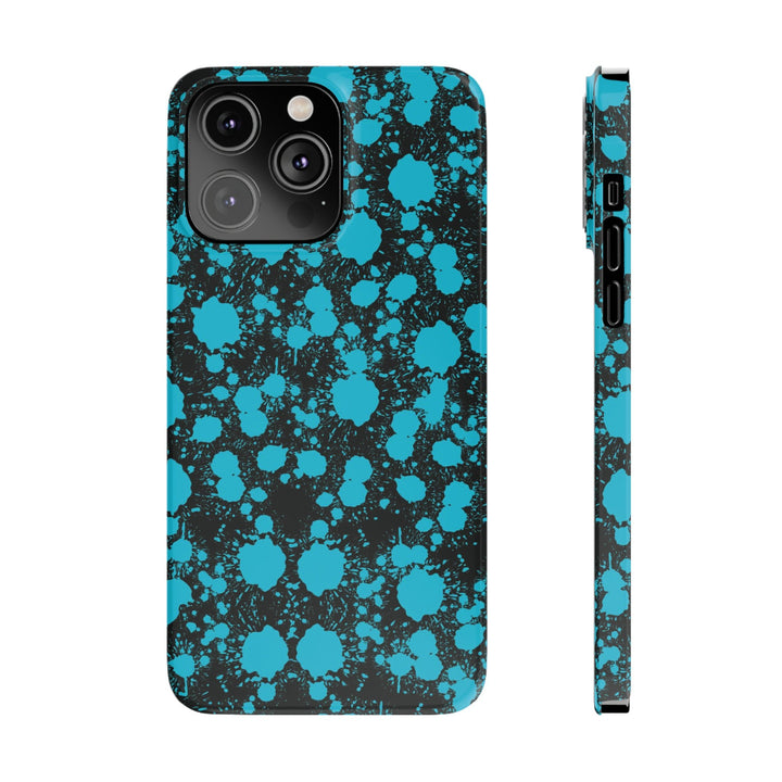 Slim Cute Phone Cases for Iphone - | iPhone 15 Case | iPhone 15 Pro Max Case, Iphone 14 Case, Iphone 14 Pro Max, Iphone 13, Blue Paint Blots Splash - Studio40ParkLane