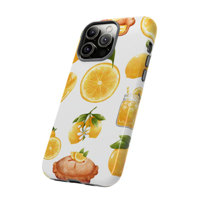 Impact Resistant, Lemon Fruit Pie, Cute Phone Cases for Samsung S24, S23, S22, S21, IPhone 15 pro Iphone 14 pro Iphone 13 IPhone 12 Iphone 11