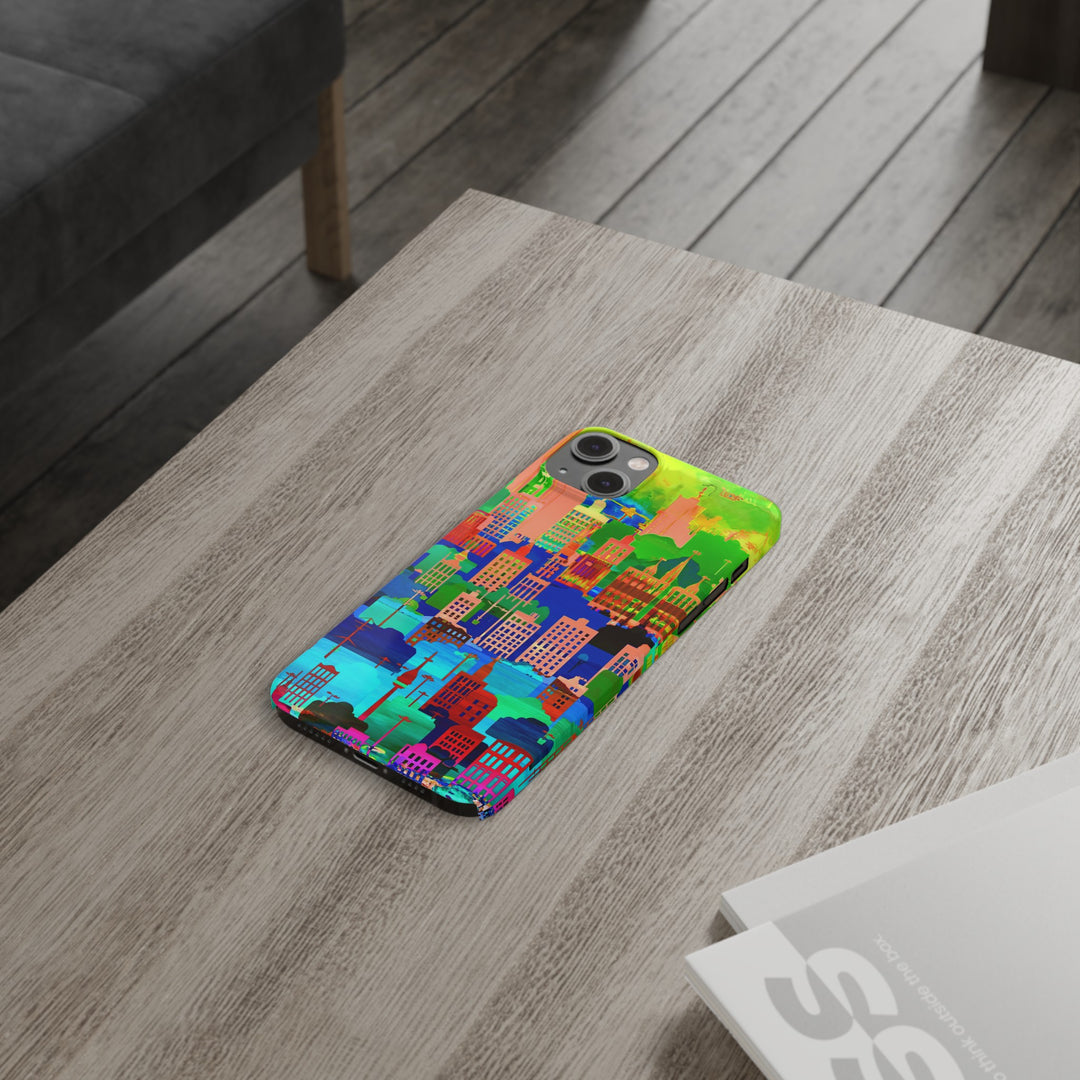 Slim Cute Phone Cases for Iphone - | iPhone 15 Case | iPhone 15 Pro Max Case, Iphone 14 Case, Iphone 14 Pro Max, Iphone 13, Summer City Skyline - Studio40ParkLane