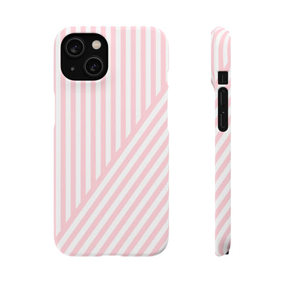 Aesthetic Sweet Pink Stripes Cute Phone Case Sleek Snap - For iPhone 17 Pro Max iPhone 16 Pro iPhone 15 Iphone 14 Plus 13 Pro 12 11 10 Gift