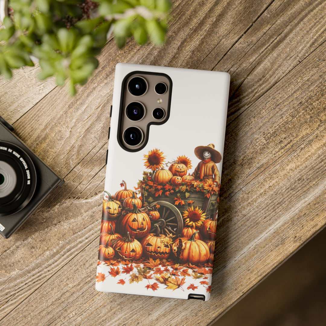 Impact Resistant, Fall Leaves Scarecrow, Cute Phone Cases for Samsung S24, S23, S22, S21, IPhone 15 pro Iphone 14 pro Iphone 13 IPhone 12 Iphone 11 - Studio40ParkLane