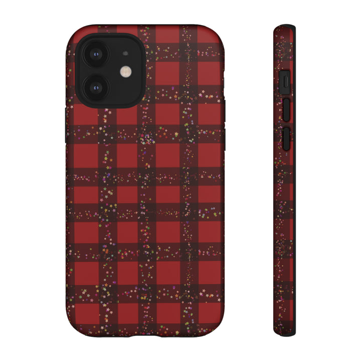 Cute IPhone Case | iPhone 15 Case | iPhone 15 Pro Max Case, Iphone 14 Case, Iphone 14 Pro Max Case IPhone Case for Art Lovers, Red Festive Plaid - Studio40ParkLane