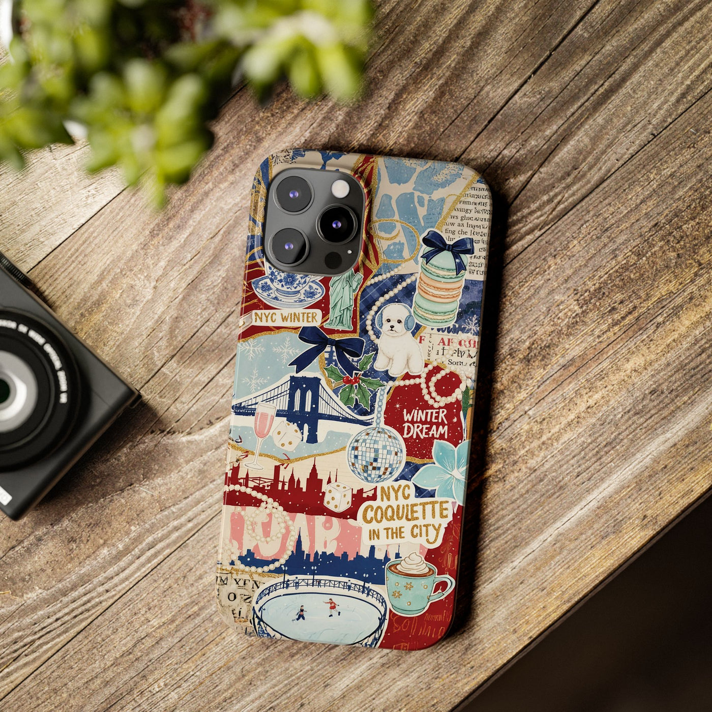 Slim New York Winter Coquette Collage Cute Phone Case for Iphone 16 - | iPhone 15 Pro Max Case | iPhone 14 Case Iphone 13 12 11 10 9 8 7 X - Studio40ParkLane