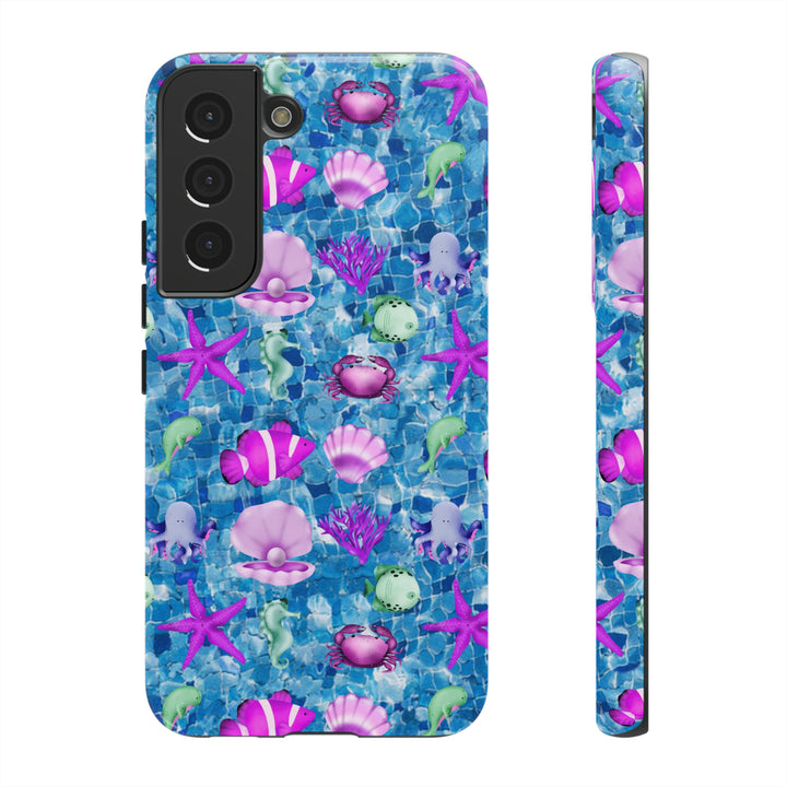 Cute Samsung Phone Case | Aesthetic Samsung Phone Case | Galaxy S23, S22, S21, S20 | Blue Pink Under The Sea, Protective Phone Case - Studio40ParkLane