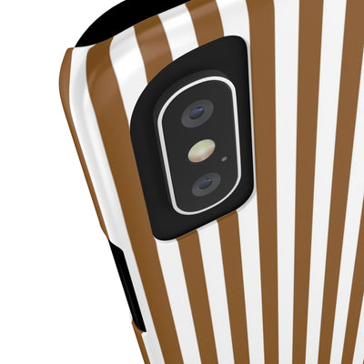 Slim Mocca Brown Striped Cute Phone Case for Iphone 16 - | iPhone 15 Pro Max Case | iPhone 14 Case Iphone 13 12 11 10 9 8 7 XS X Gift for Her - Studio40ParkLane