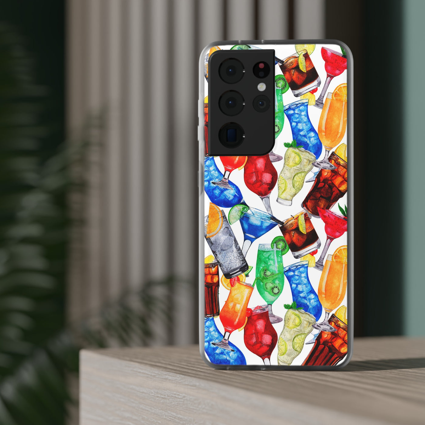 Cute Flexi Phone Cases, For Iphones and Samsung Galaxy Phones, Tropical Summer Fruit Cocktails, Galaxy S23 Phone Case, Samsung S22 Case, Samsung S21, Iphone 15, Iphone 14, Iphone 13