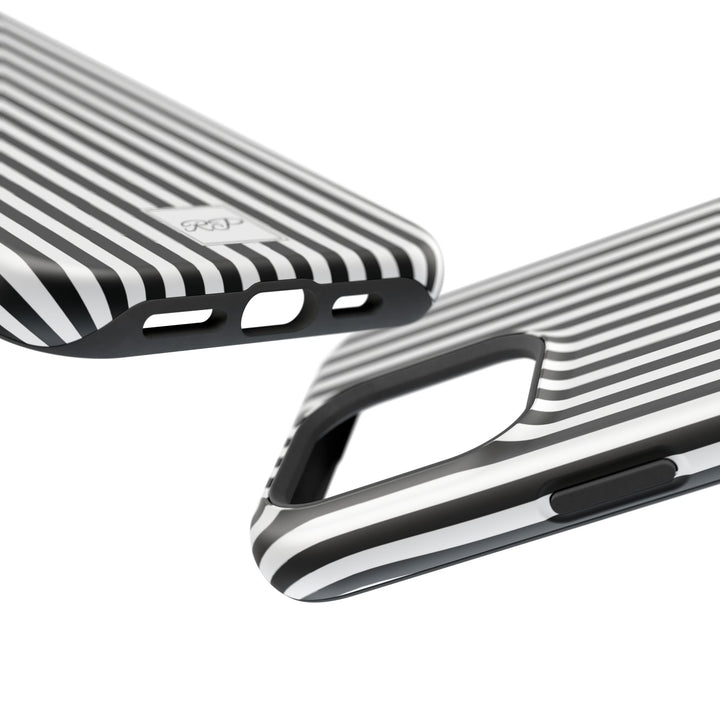 Custom Personalized Black White Striped Magsafe Phone Case for Iphone 17 - | iPhone 16 Pro Max Case | iPhone 15 Case Iphone 14 13 12 11 10 - Studio40ParkLane