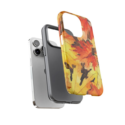 Impact Resistant, Fall Leaves, Cute Phone Cases for Samsung S24, S23, S22, S21, IPhone 15 pro Iphone 14 pro Iphone 13 IPhone 12 Iphone 11