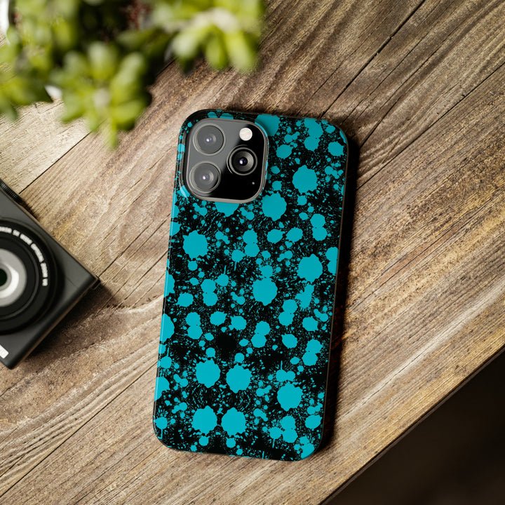 Slim Cute Phone Cases for Iphone - | iPhone 15 Case | iPhone 15 Pro Max Case, Iphone 14 Case, Iphone 14 Pro Max, Iphone 13, Blue Paint Blots Splash - Studio40ParkLane