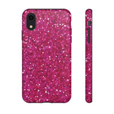 Faux Muted Pink Play on Glitter Effect Cute Phone Case, for IPhone 16 pro Max | Iphone 15, Iphone 14, IPhone 13 Case, 11 8 7, Samsung Galaxy S24, S23, S22, S21, 2 Layer Protection