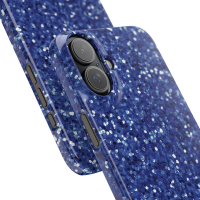 Slim Blue Muted Faux Play on Glitter Effect Cute Phone Cases for Iphone 16 Pro Max | iPhone 15 Case | iPhone 15 Pro Max Case, Iphone 14, Iphone 14 Pro Max, Iphone 13 12 11 8 7