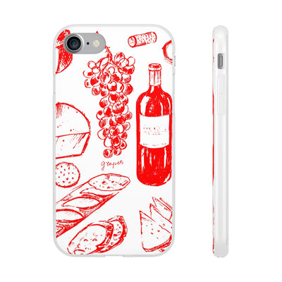 Cute Flexi Phone Cases, French Food Wine Red, Compatible with Samsung Galaxy S23, Samsung S22, Samsung S21, Samsung S20, Galaxy S20 Ultra